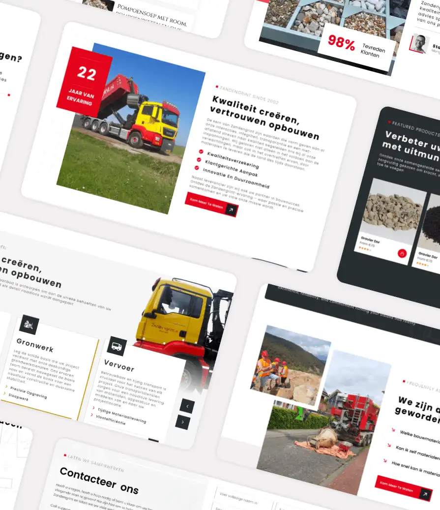 Website design for an industrial equipment manufacturer